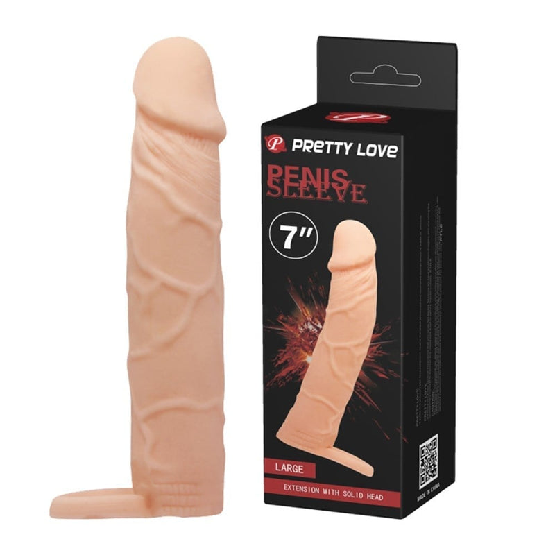 6 Cm Dolgulu Realistik Uzatmalı Penis Kılıfı Dildo Ten Rengi Penis