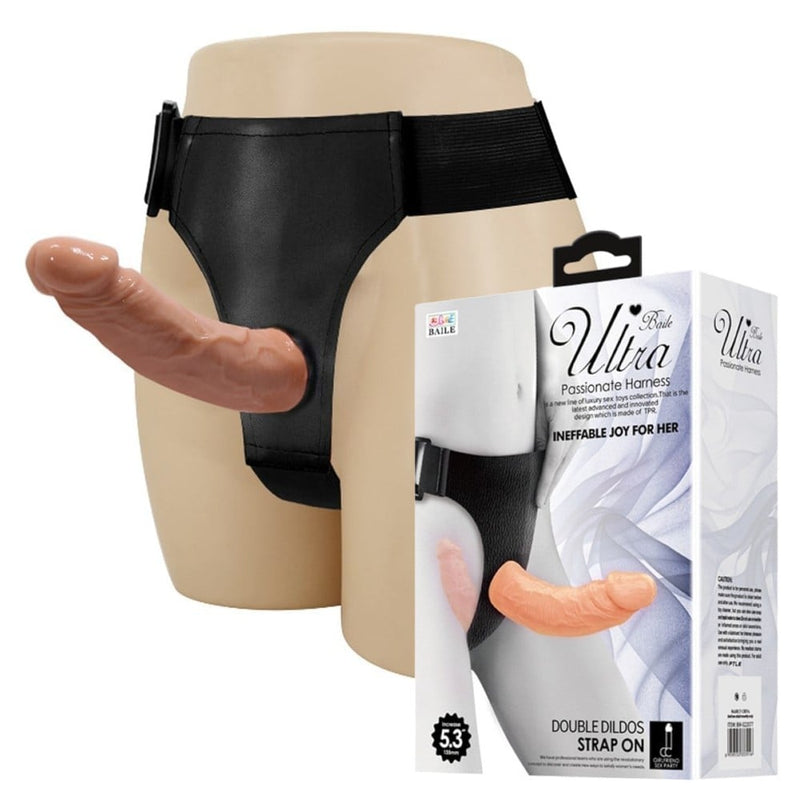 Belden Bağlamalı Çift Taraflı İçi Dolu Strapon Penis