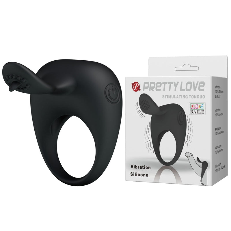 Titreşimli Klitoris Uyarıcılı Silikon Penis Halkası – Stimulating Tongue