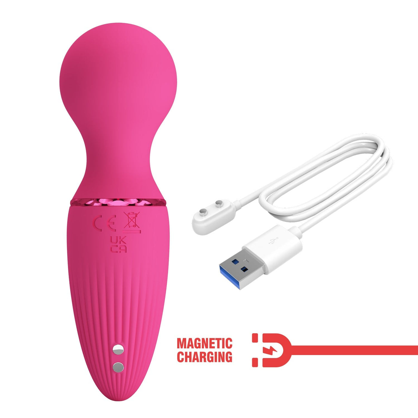 10 fonksiyonlu şarjlı pembe vibratör Dwayne üst görünüm Moonette