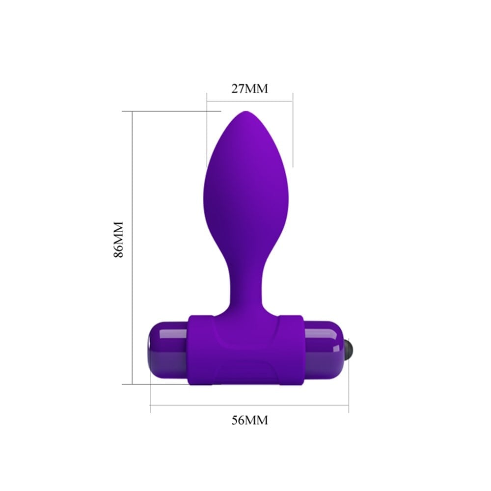 10 fonksiyonlu titreşimli mavi anal plug üst görünüm Moonette