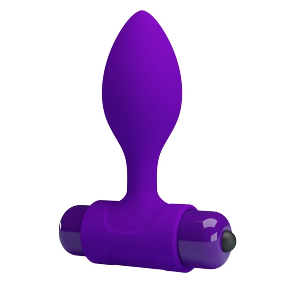 10 fonksiyonlu titreşimli mavi anal plug yan görünüm Moonette