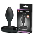 10 fonksiyonlu titreşimli siyah anal plug Moonette