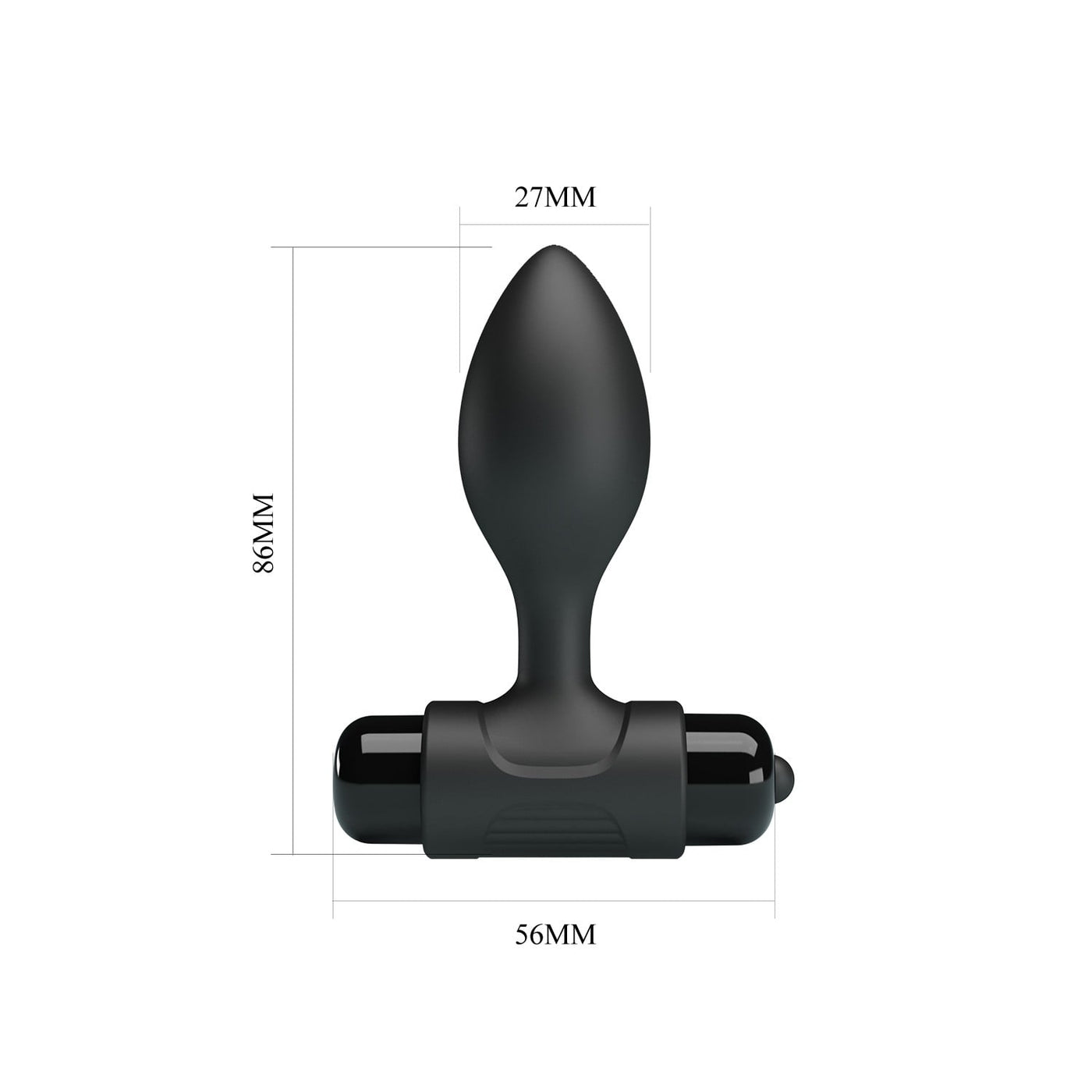 10 fonksiyonlu titreşimli siyah anal plug farklı açı Moonette