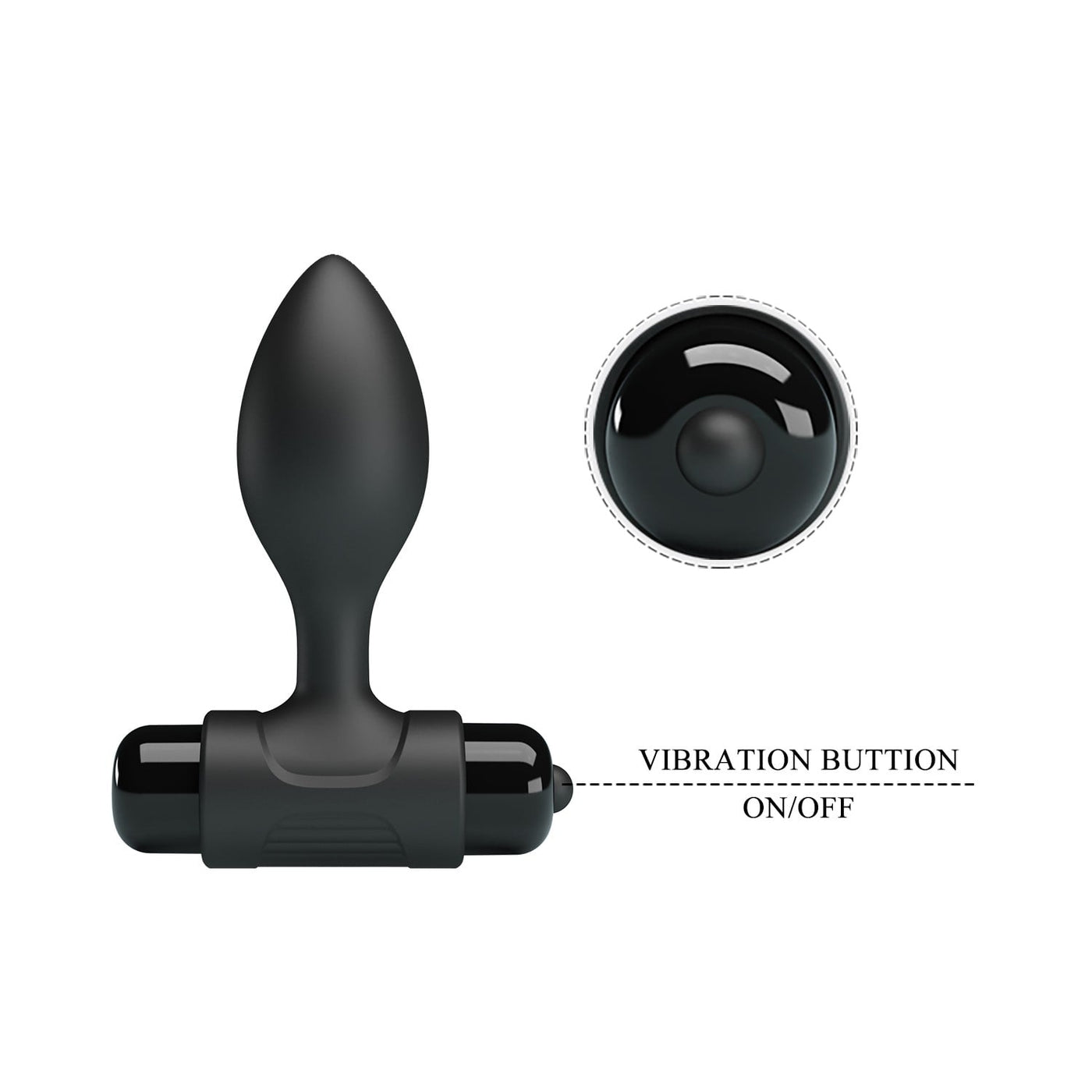 10 fonksiyonlu titreşimli siyah anal plug ambalaj görünümü Moonette
