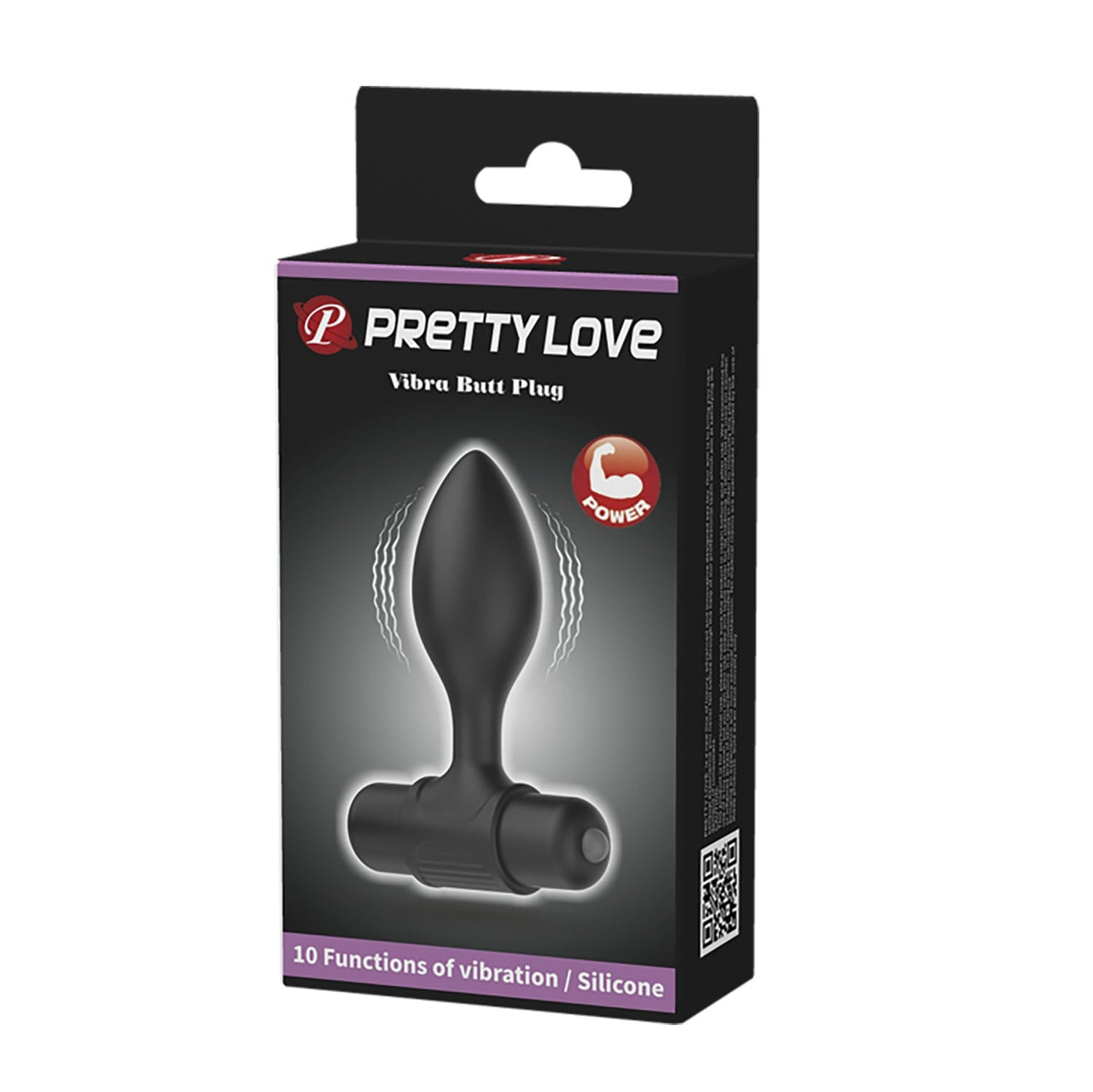 10 fonksiyonlu titreşimli siyah anal plug alt görünüm Moonette