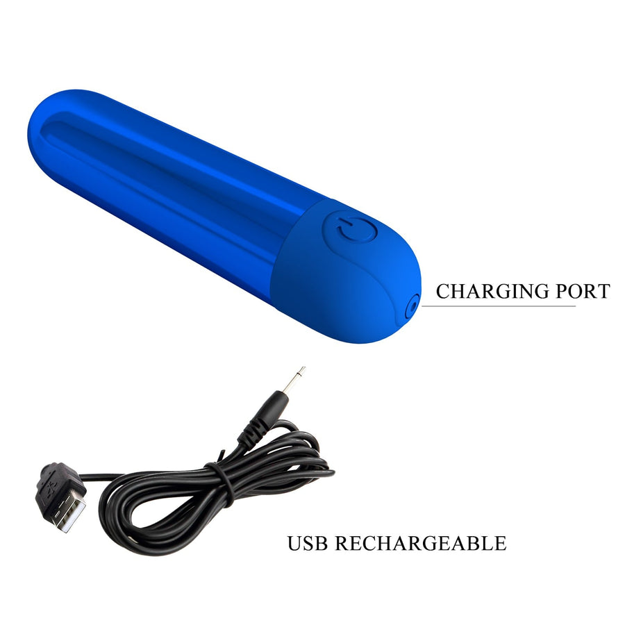 metal 10 fonksiyonlu şarjlı mavi vibratör ambalaj görünümü Moonette