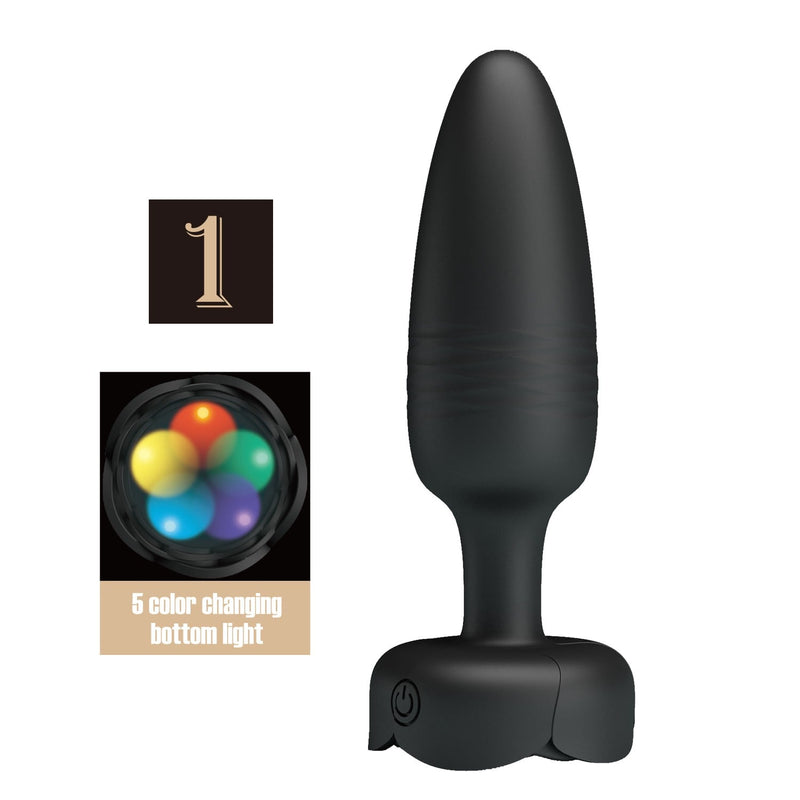 10 Fonksiyonlu USB Şarjlı Titreşimli İleri Geri Hareketli LED Işıklı Anal Plug – Tarion