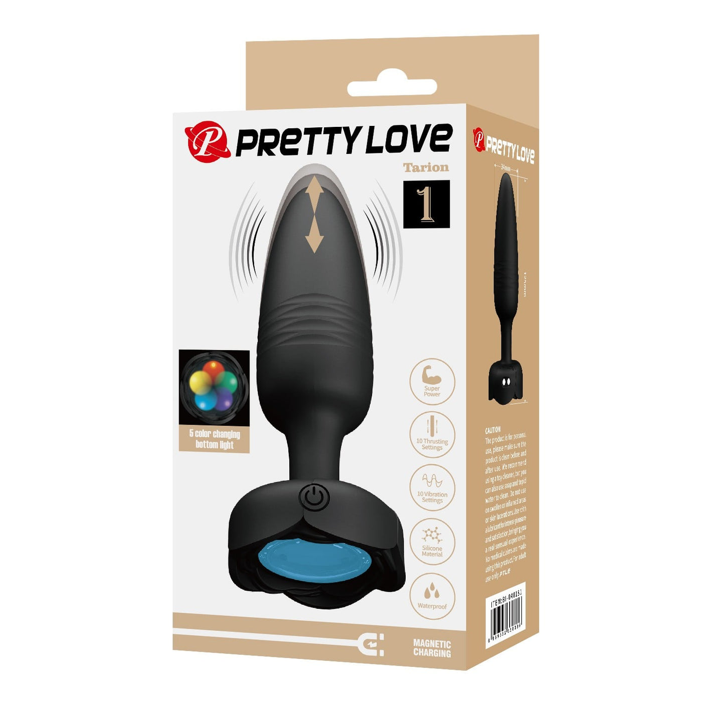 10 fonksiyonlu titreşimli anal plug Tarion alt görünüm Moonette