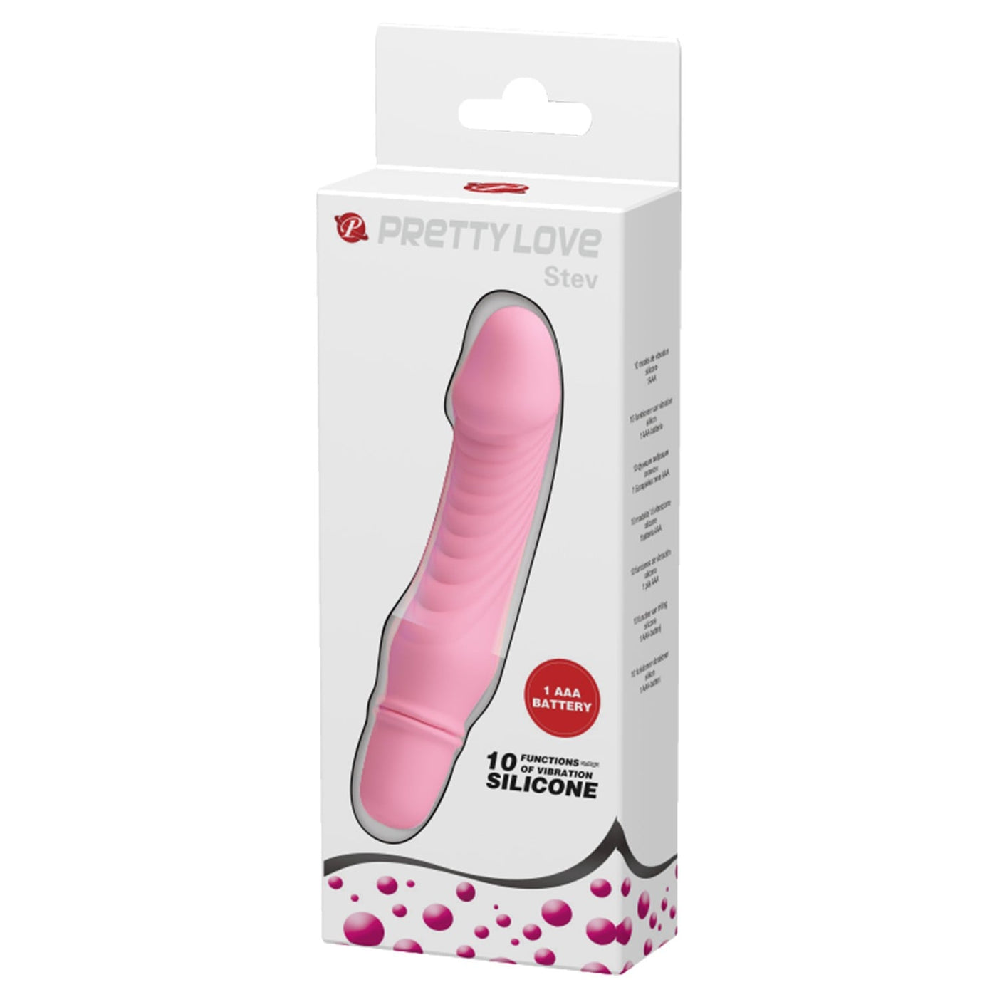 silikon pembe vibratör Stev üst görünüm Moonette