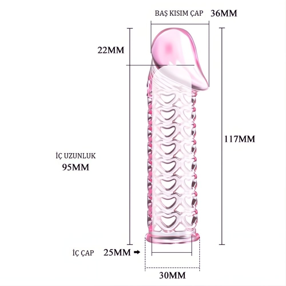 11,5 cm silikon şeffaf penis kılıfı arka görünüm Moonette