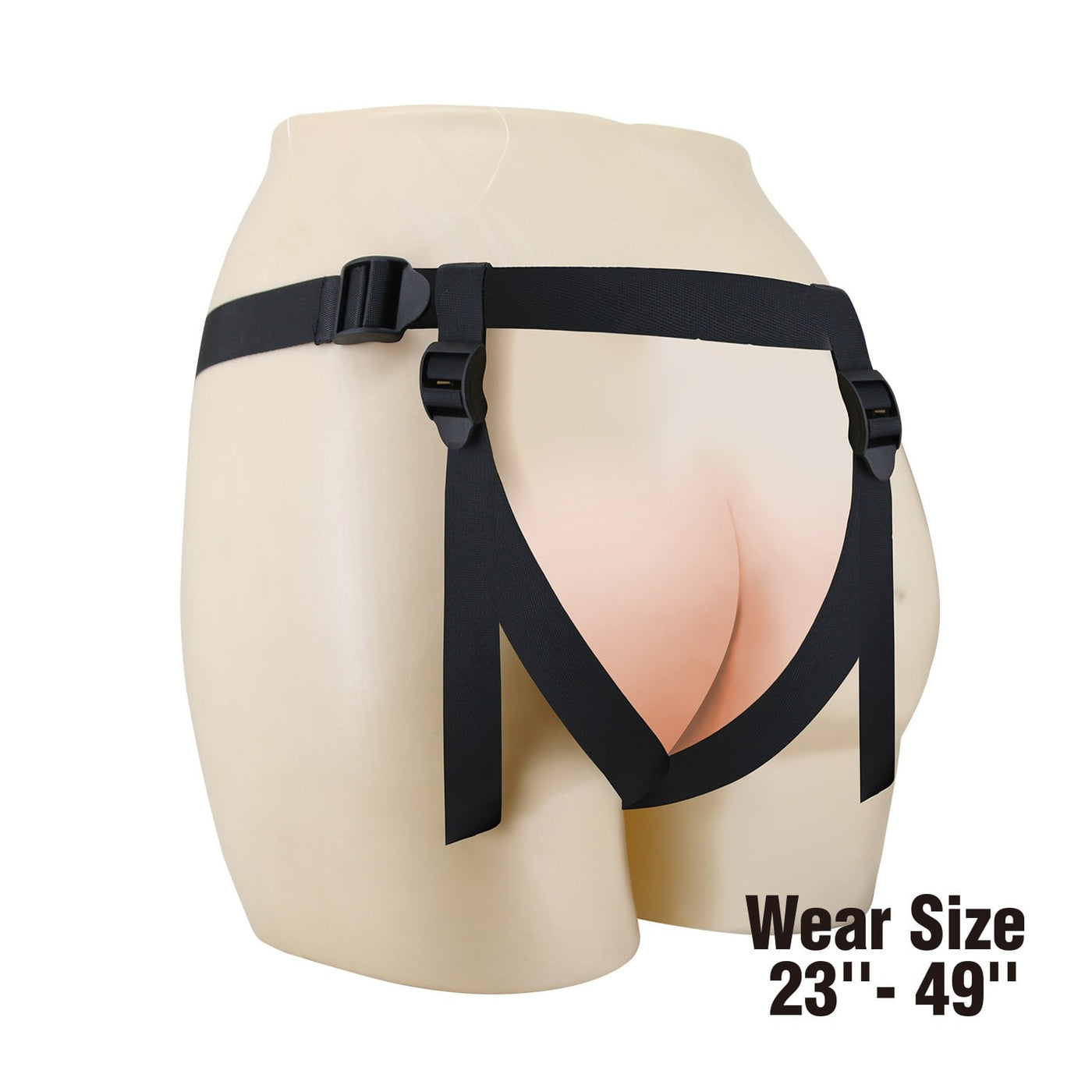 12.5 cm cm belden bağlamalı gerçekçi strap-on arka görünüm Moonette