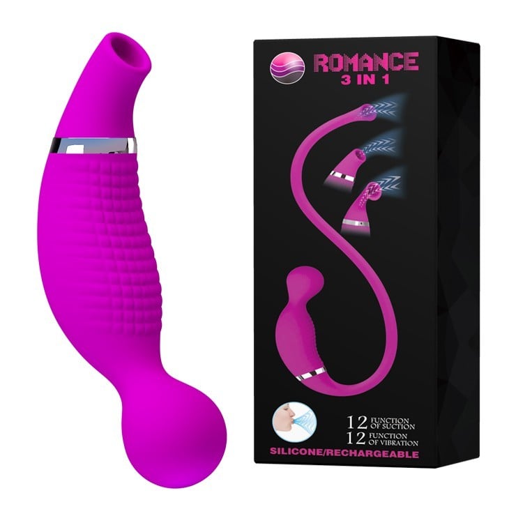12 fonksiyonlu titreşimli emme + 3 başlıklı Romance Moonette