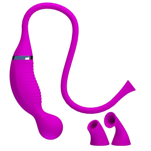 12 fonksiyonlu titreşimli emme + 3 başlıklı yan görünüm Moonette