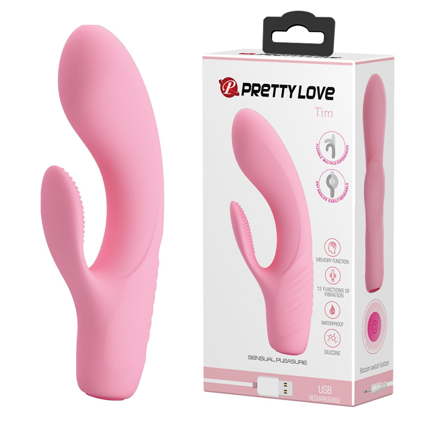 12 fonksiyonlu şarjlı pembe vibratör Moonette