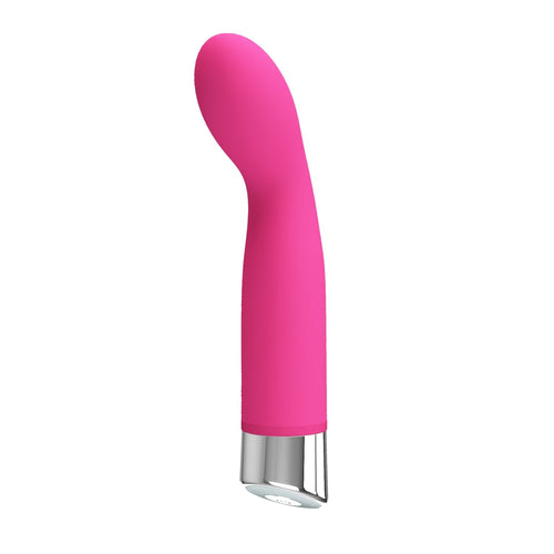 12 fonksiyonlu su geçirmez pembe g-spot vibratör yan görünüm Moonette