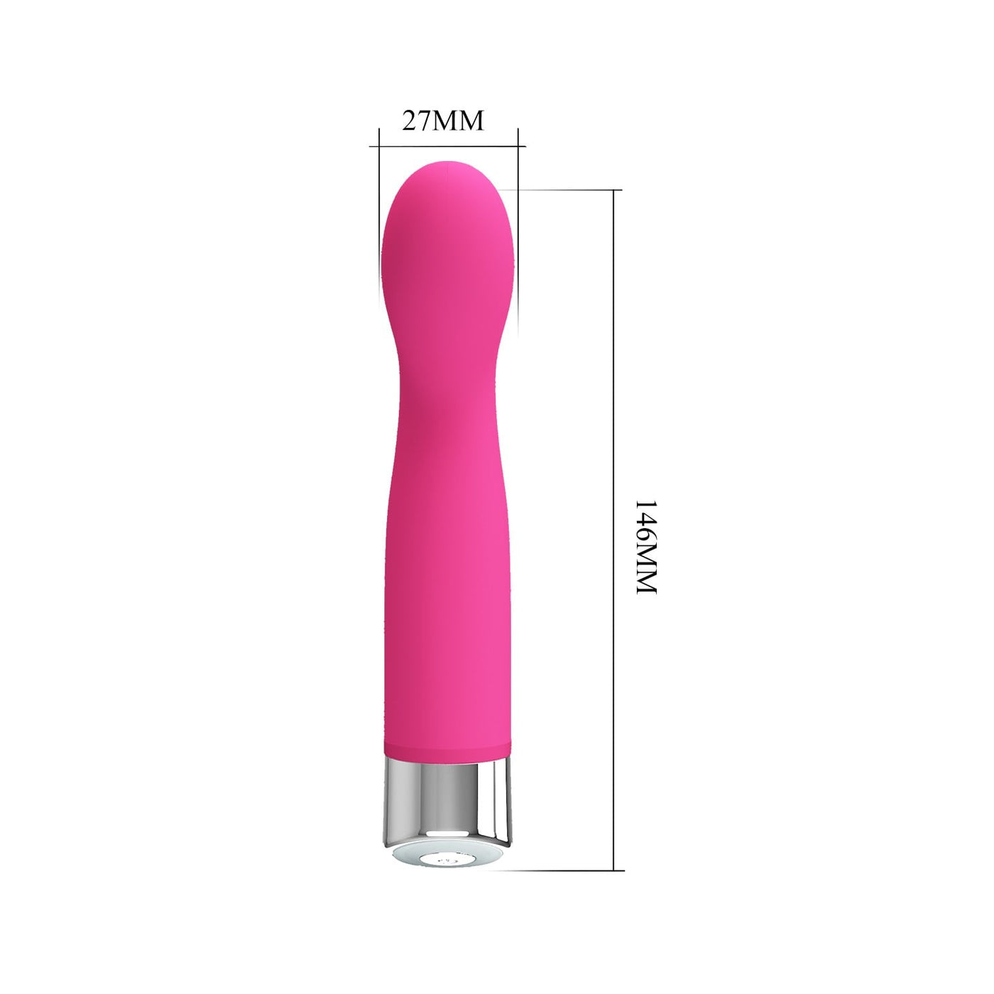 12 fonksiyonlu su geçirmez pembe g-spot vibratör üst görünüm Moonette