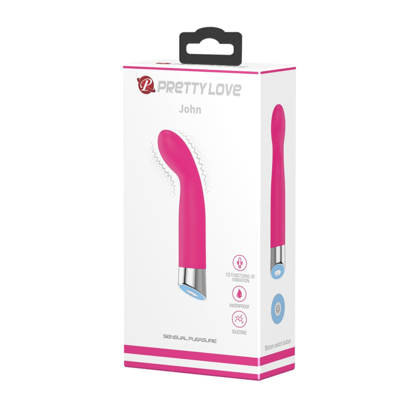 12 fonksiyonlu su geçirmez pembe g-spot vibratör alt görünüm Moonette