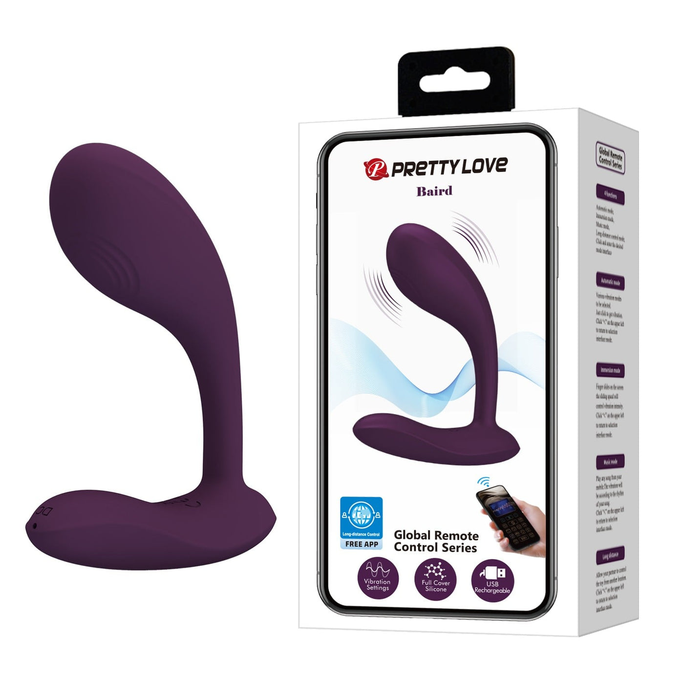 12 fonksiyonlu şarjlı mor g-spot vibratör Moonette