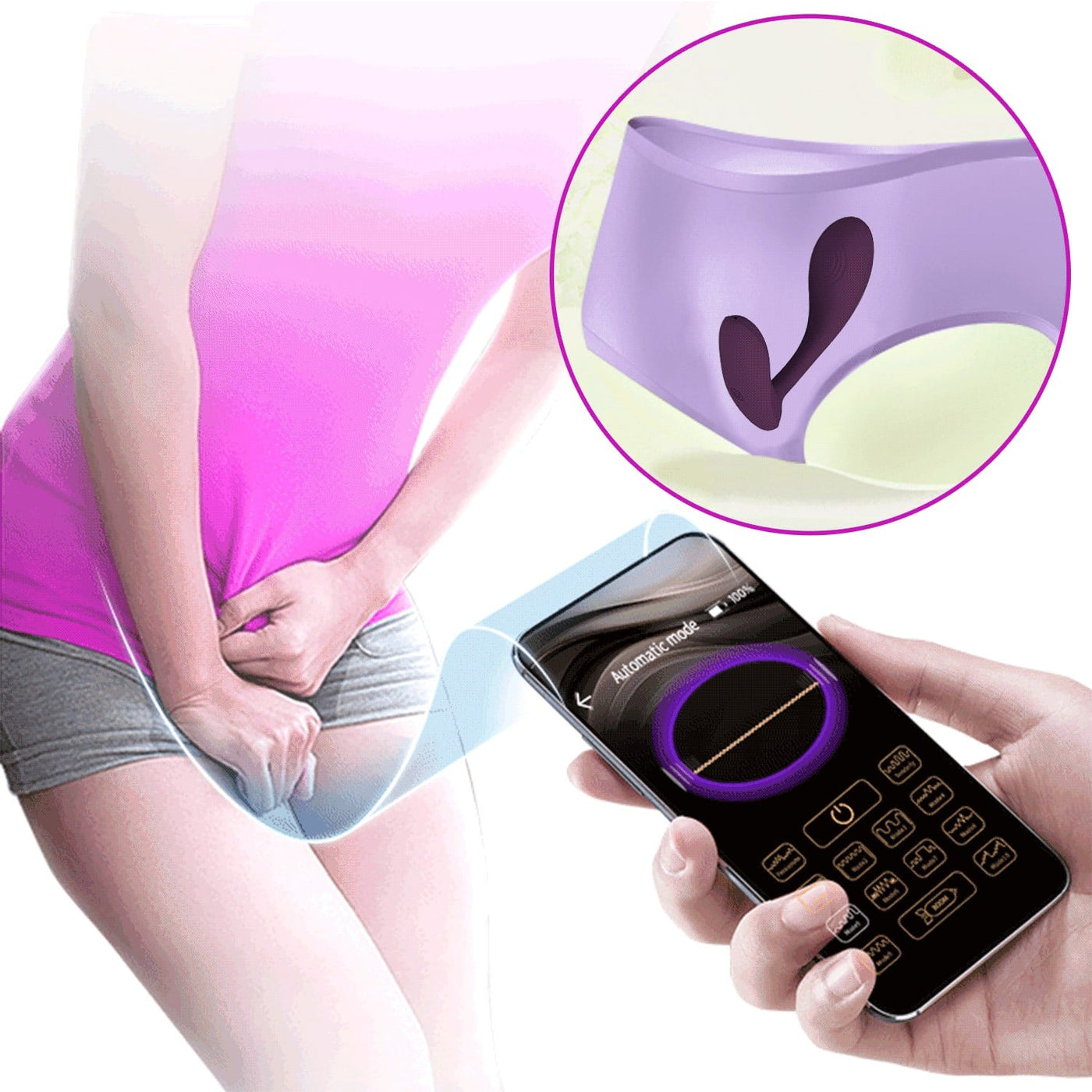 12 fonksiyonlu şarjlı mor g-spot vibratör yakın plan Moonette