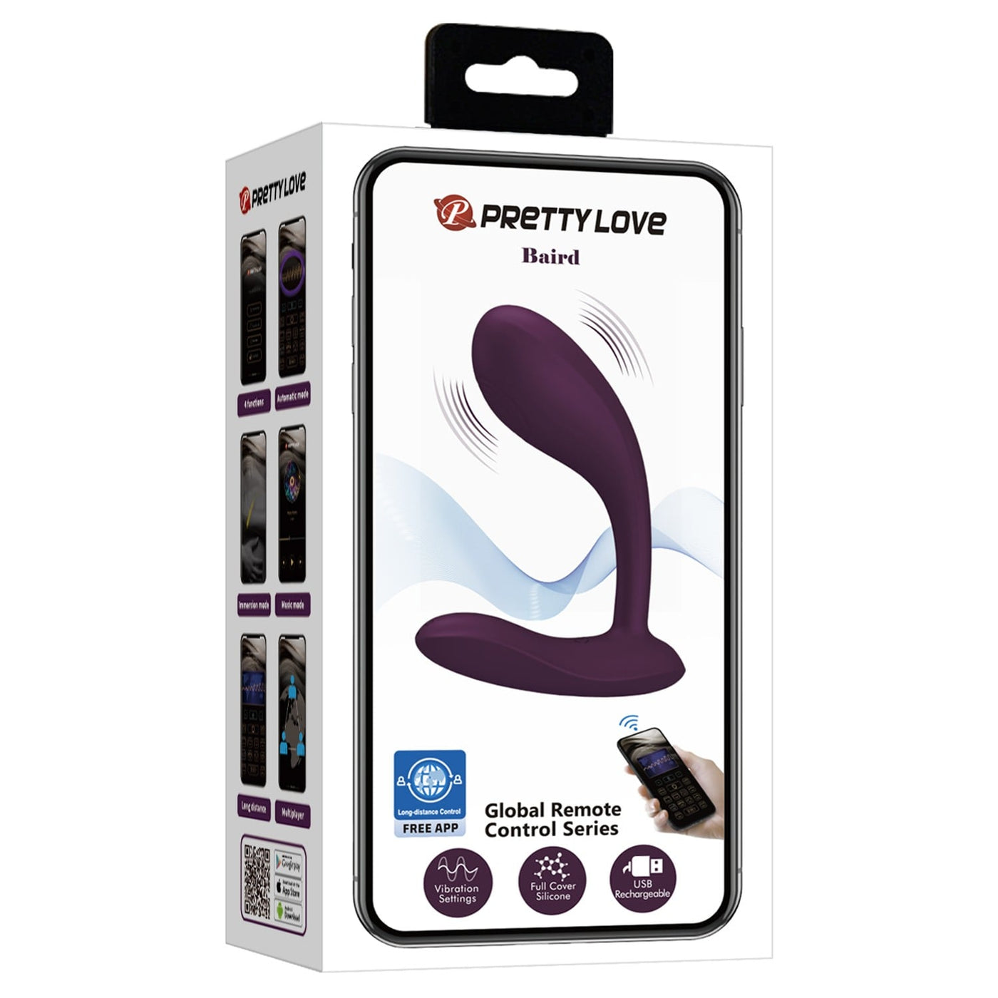 12 fonksiyonlu şarjlı mor g-spot vibratör üst görünüm Moonette