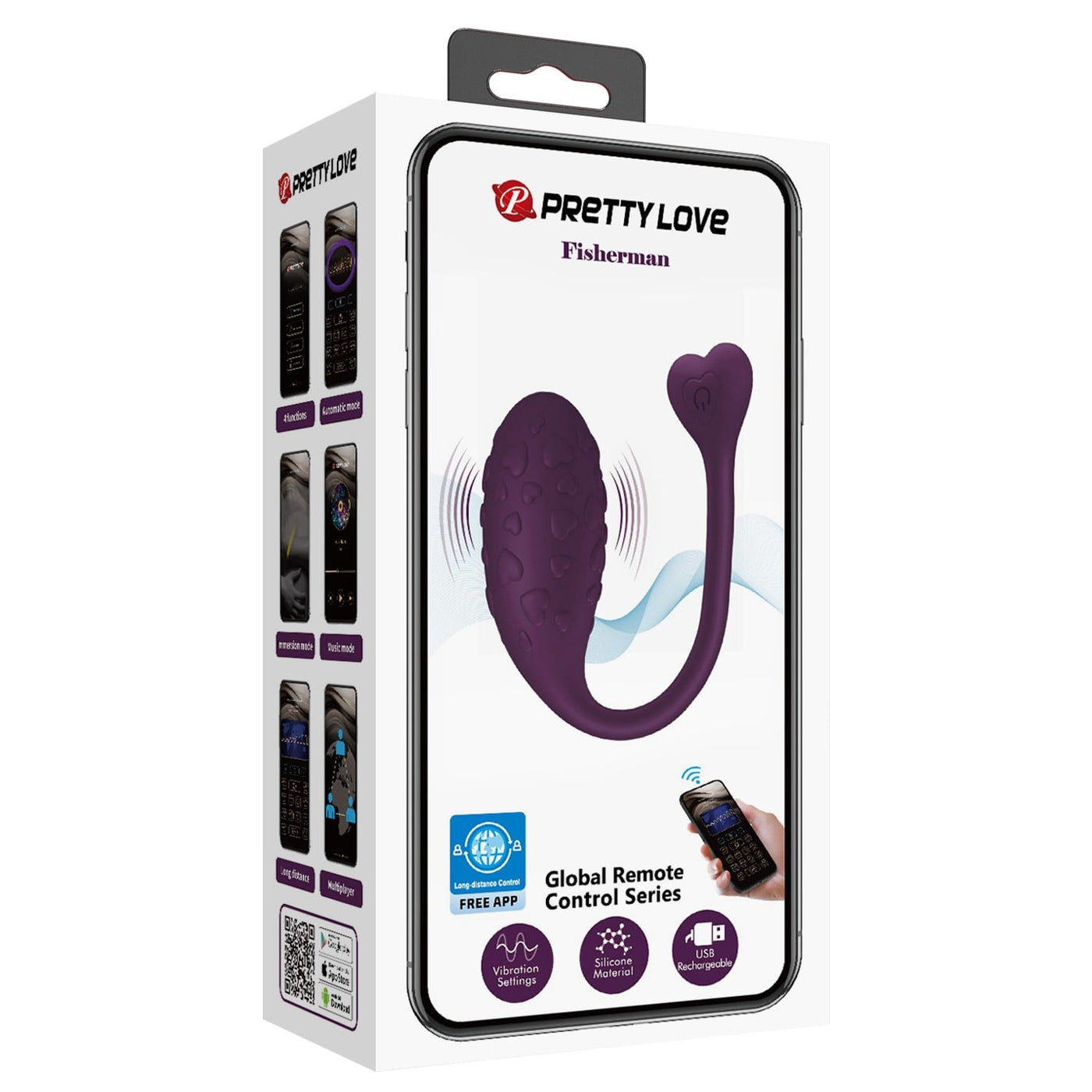 12 fonksiyonlu şarjlı mor vibratör Fisherman set içeriği Moonette