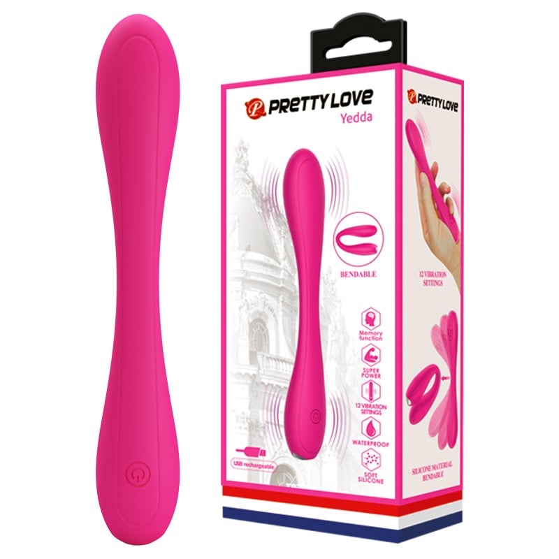 12 Fonksiyonlu Titreşimli Bükülebilir G-Spot &amp; Klitoris Uyarıcılı Vibratör – Yedda (Pembe)