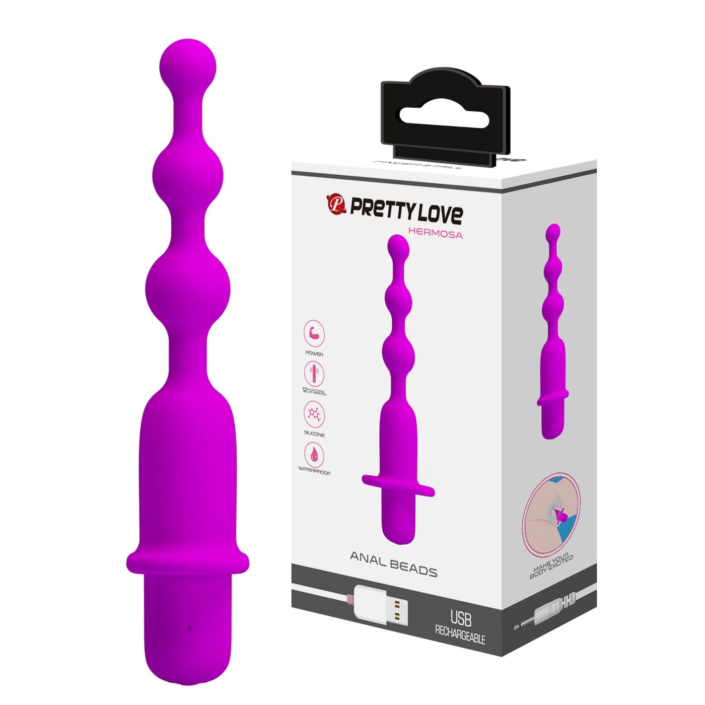 silikon 12 fonksiyonlu titreşimli usb şarjlı Hermosa Moonette