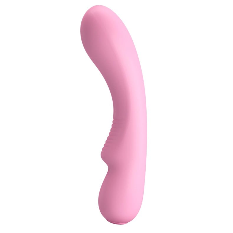 silikon 12 fonksiyonlu şarjlı pembe vibratör Matt detay çekim Moonette