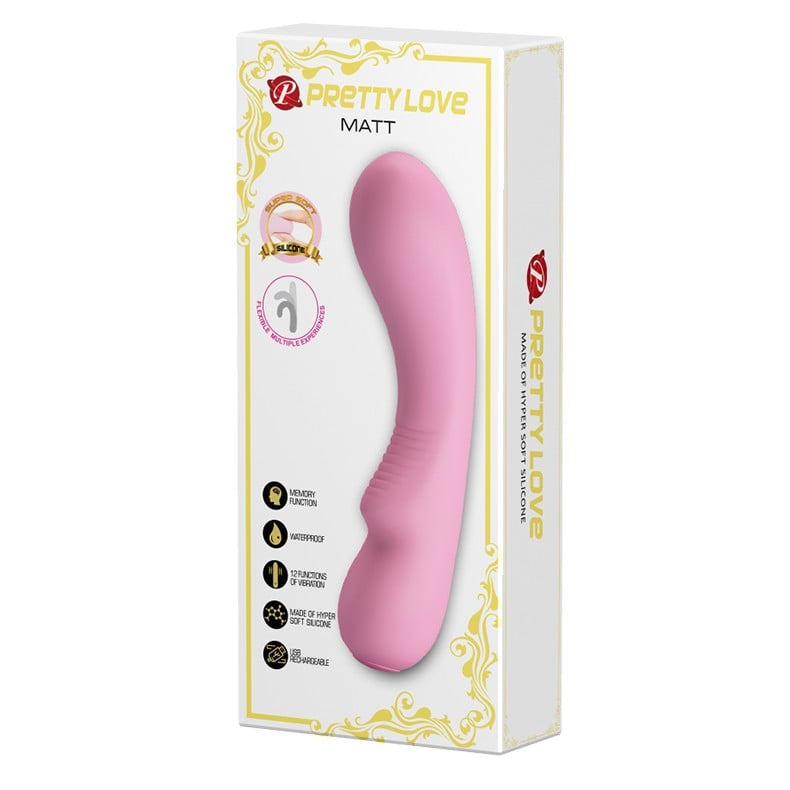 silikon 12 fonksiyonlu şarjlı pembe vibratör Matt üst görünüm Moonette