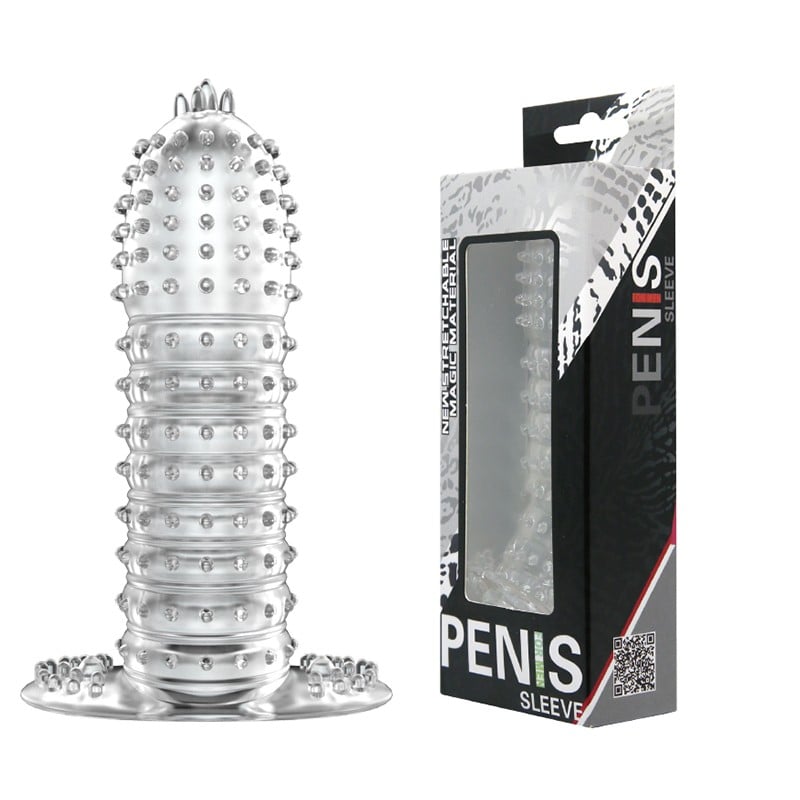 13 cm Kabartmalı Güçlü Uyarıcı Dildo Uzatmalı Penis Kılıfı