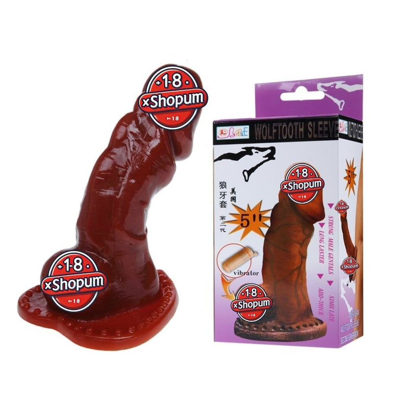 13,3 cm Ultra Realistik Titreşimli Kahverengi Dildo Penis Kılıfı