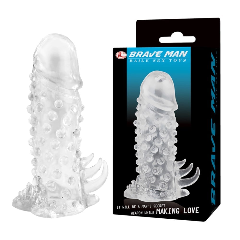 13,5 cm tırtıklı klitoral penis kılıfı Moonette