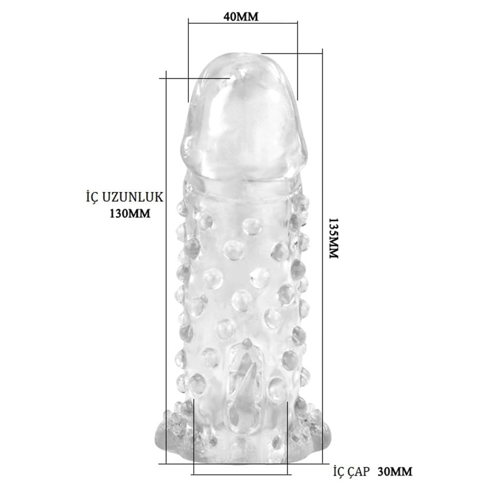 13,5 cm tırtıklı klitoral penis kılıfı arka görünüm Moonette