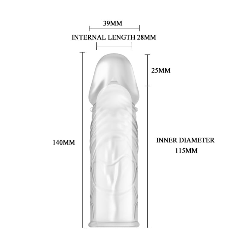 14 cm silikon şeffaf penis kılıfı arka görünüm Moonette
