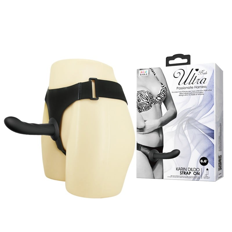 16,8 cm İçi Dolu Siyah Belden Bağlamalı Strap-On Dildo