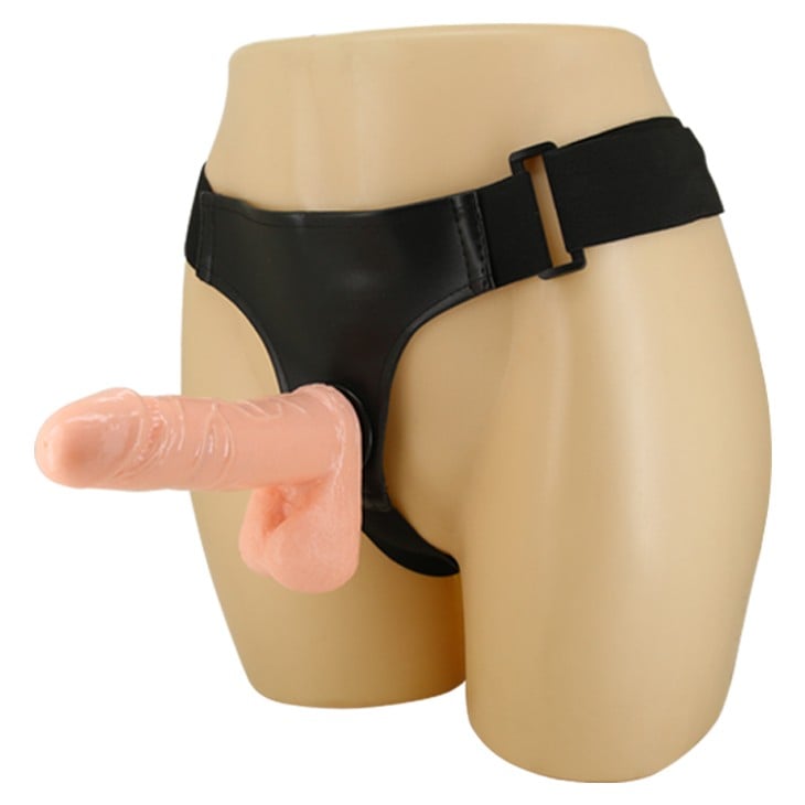 17.5 cm cm belden bağlamalı gerçekçi strap-on yan görünüm Moonette