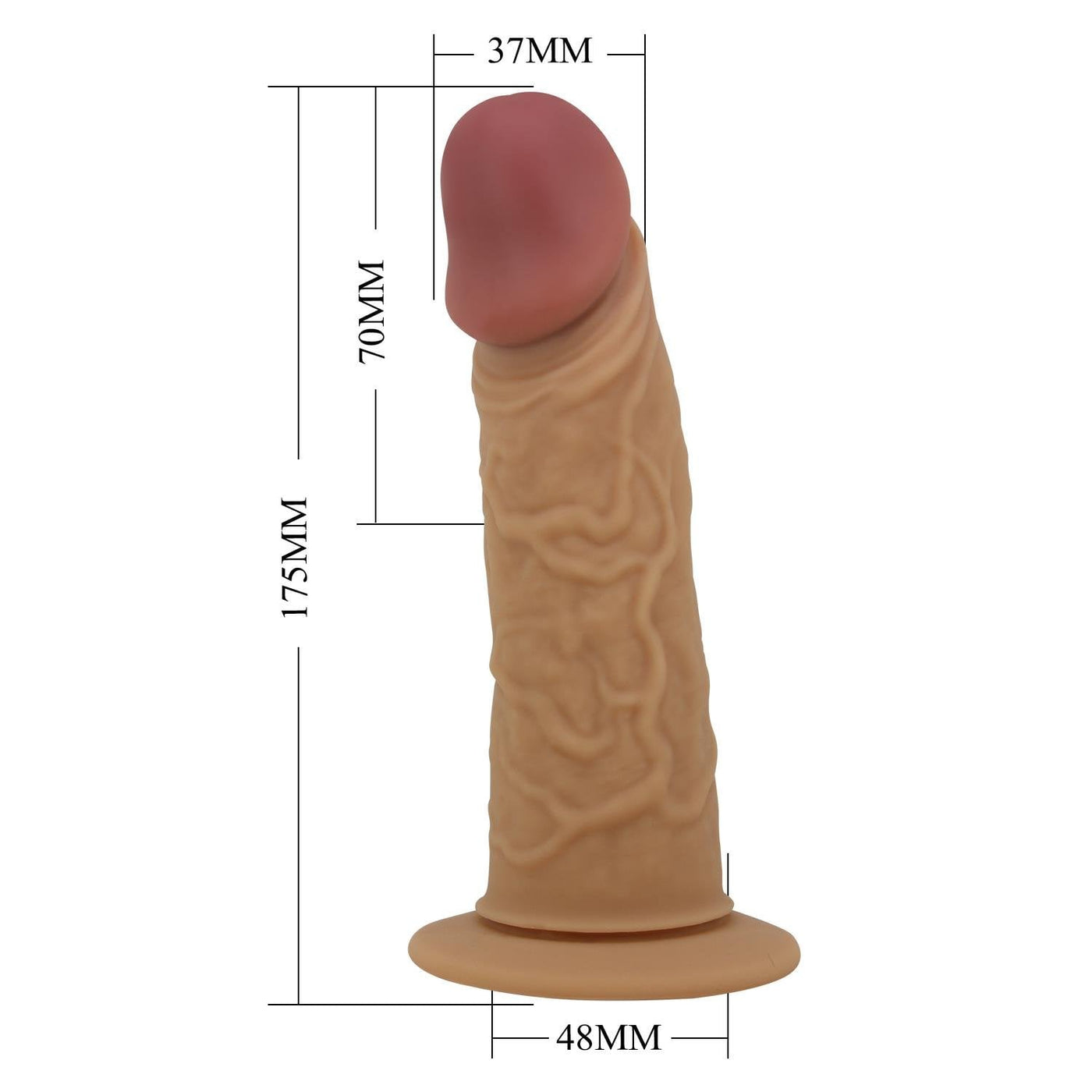 17,5 cm titreşimli strapon Draven üst görünüm Moonette