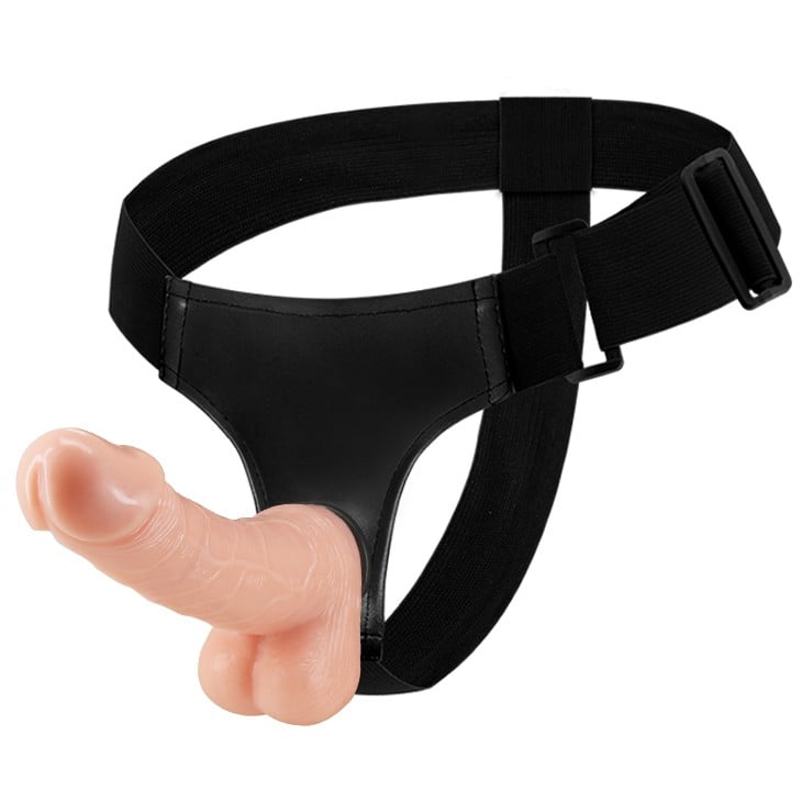 18.5 cm cm belden bağlamalı gerçekçi strap-on yan görünüm Moonette