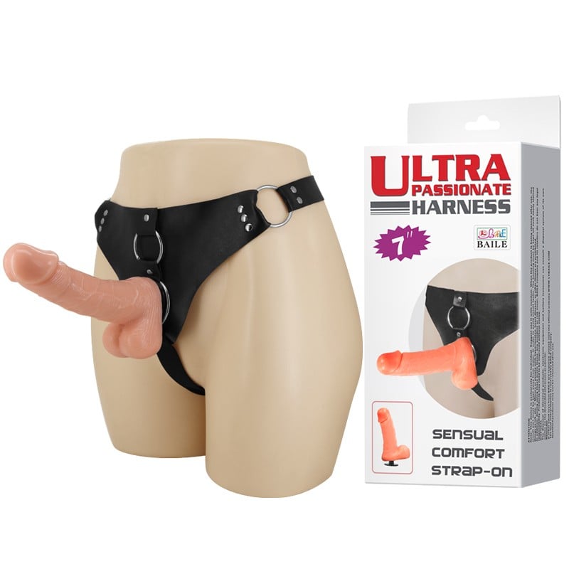 18 cm harness belden bağlamalı gerçekçi strap-on Moonette