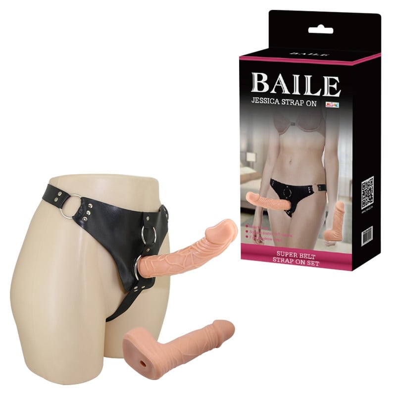 19.8 cm &amp; 15 cm Belden Bağlamalı Çift Dildolu Strap-On