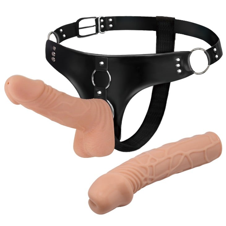 belden bağlamalı 19.8 cm dildo yan görünüm Moonette