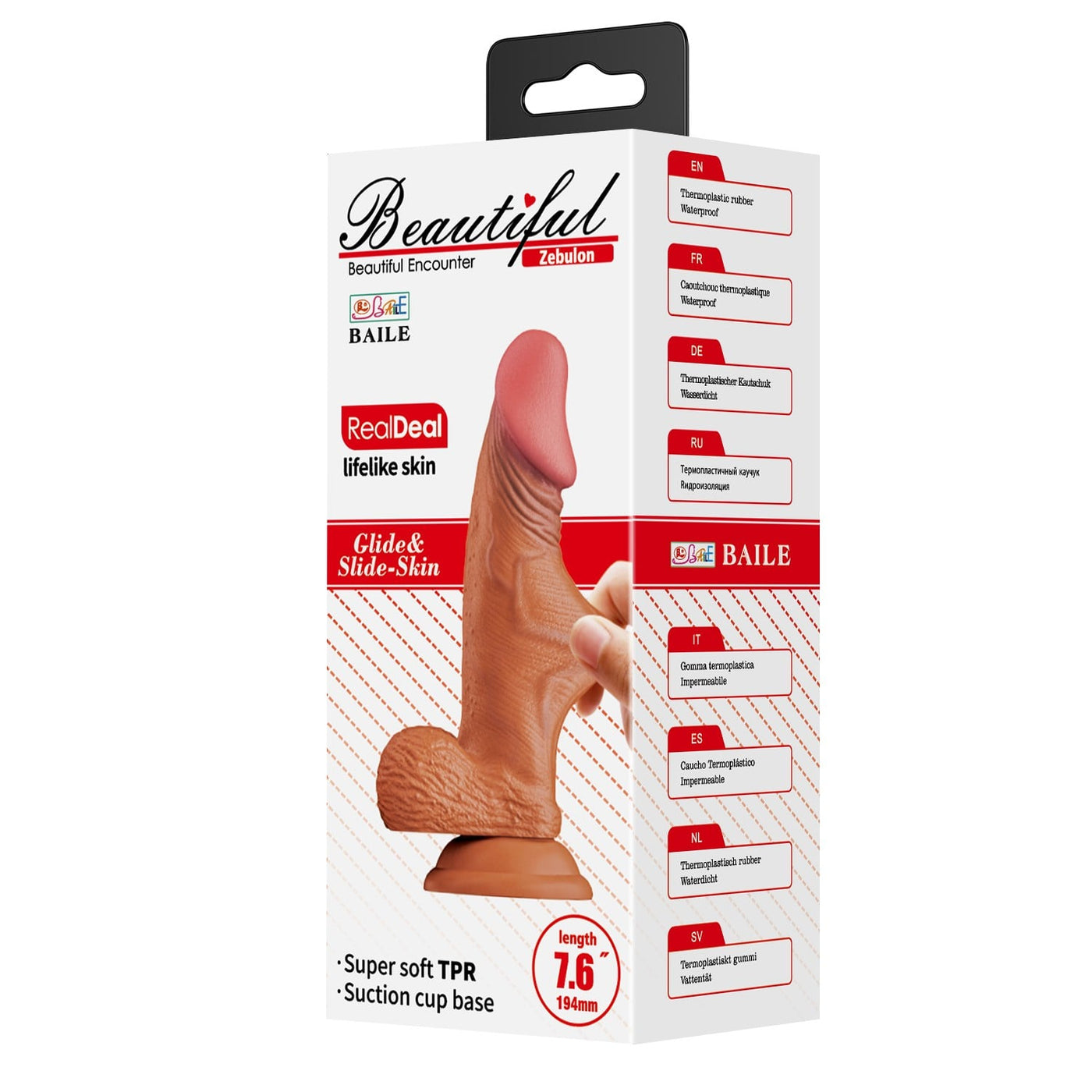 19,4 cm dildo Zebulon ambalaj görünümü Moonette