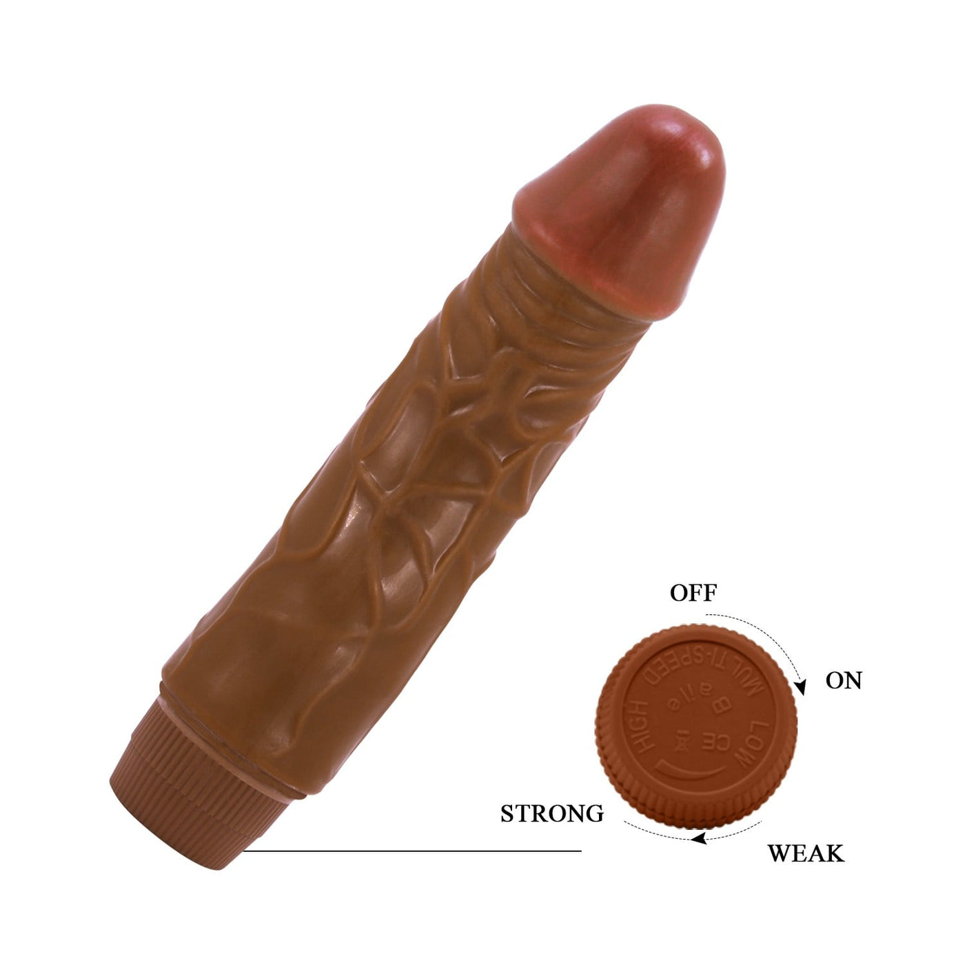 19,5 cm titreşimli dildo üst görünüm realistik Moonette