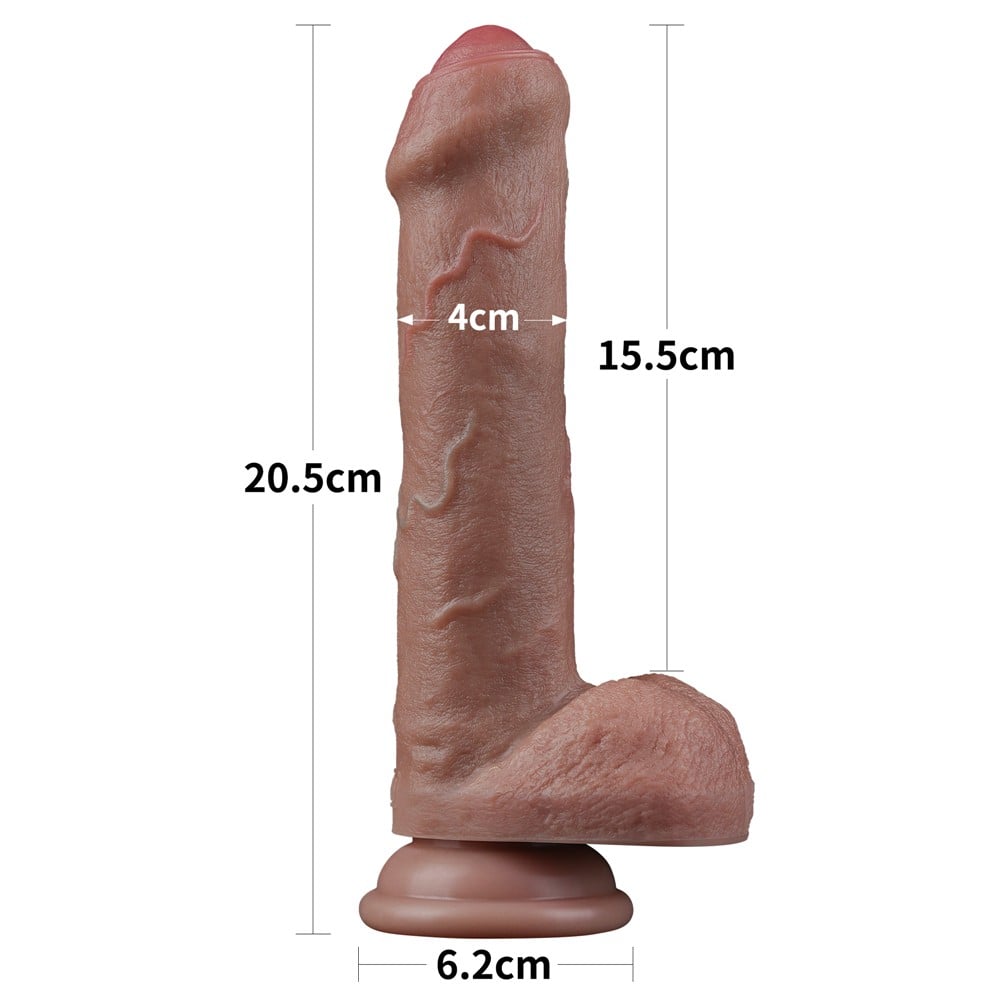20.5 cm vantuzlu dildo yan görünüm realistik Moonette