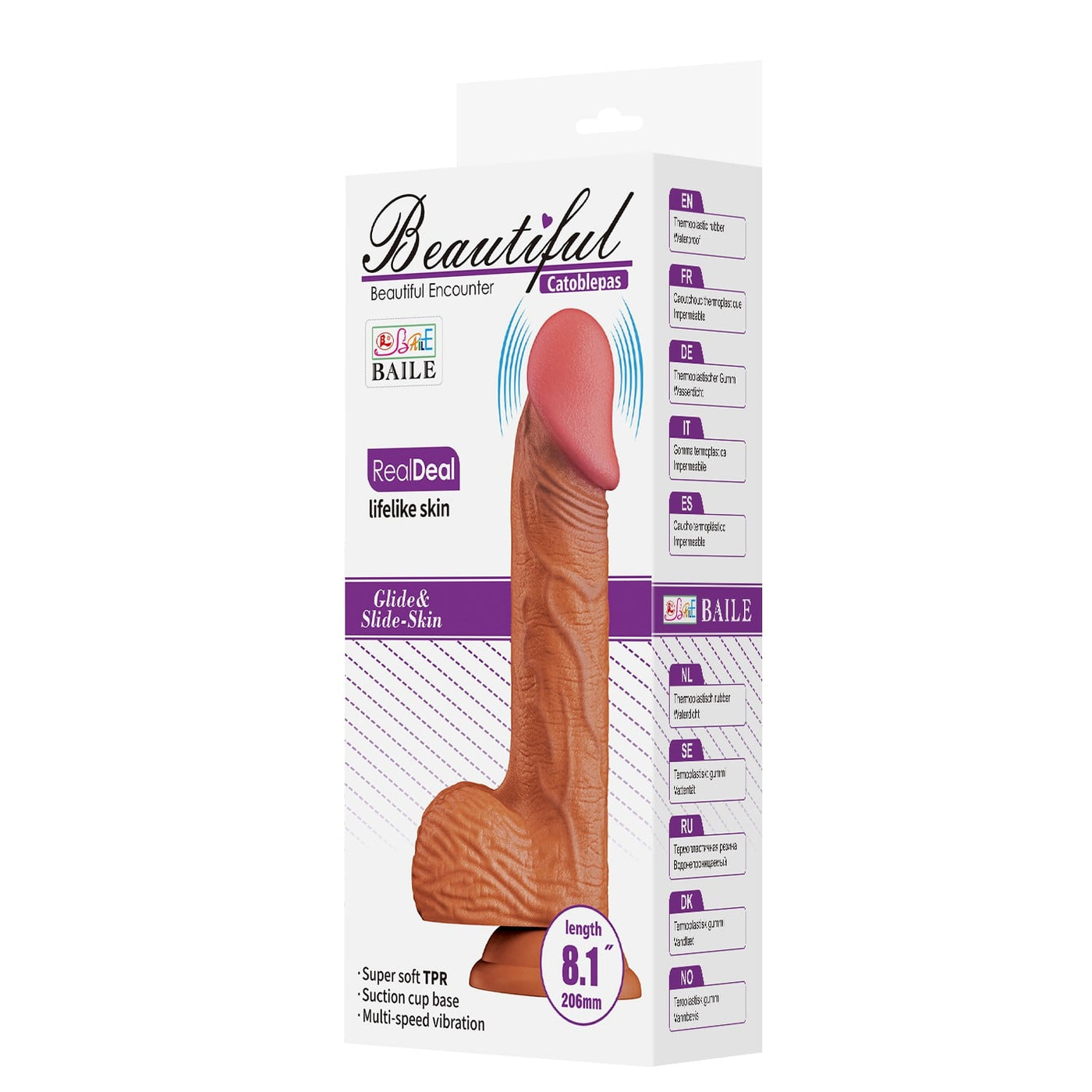 20,6 cm titreşimli vantuzlu dildo Catoblepas alt görünüm Moonette