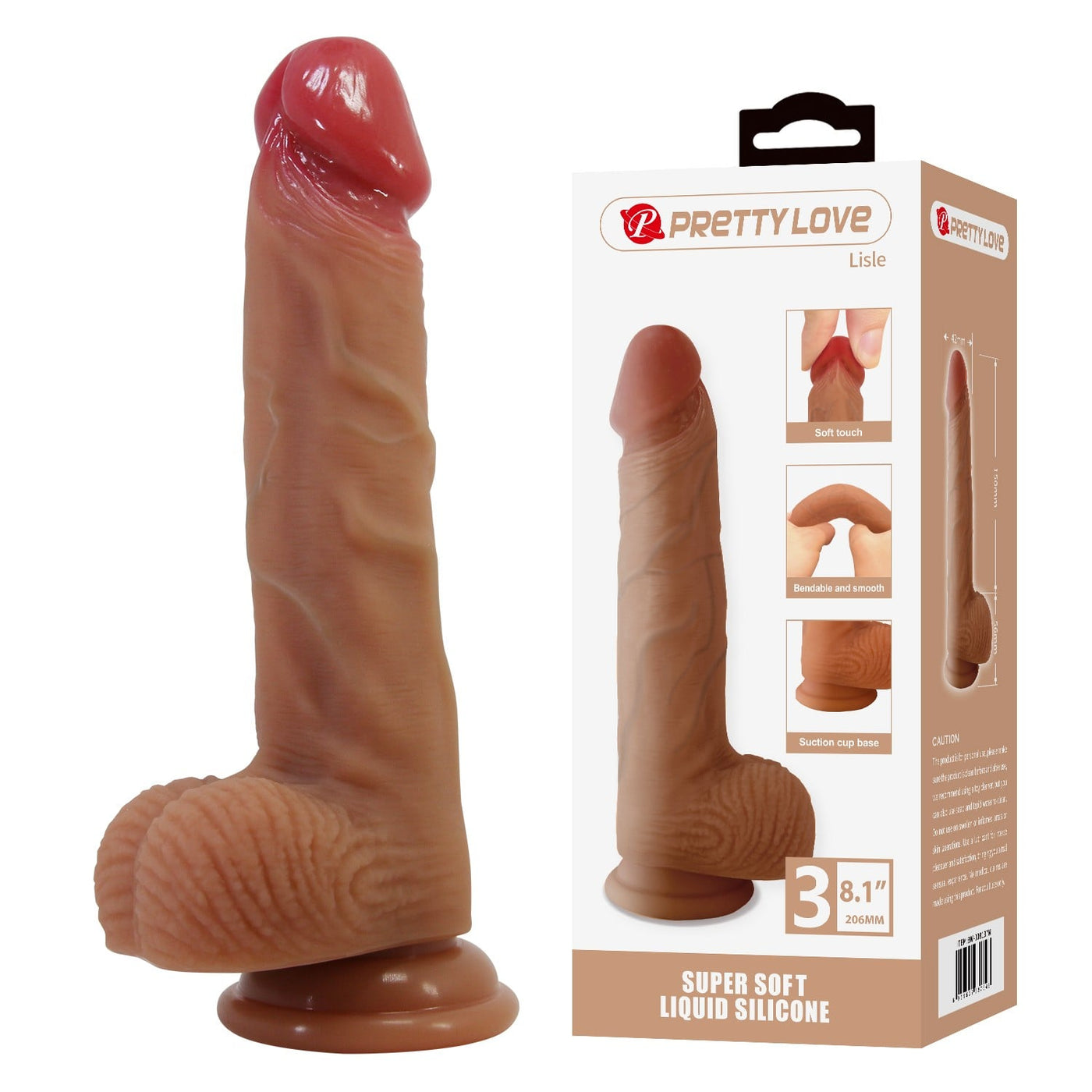 20,6 cm silikon dildo Lisle üst görünüm süper Moonette
