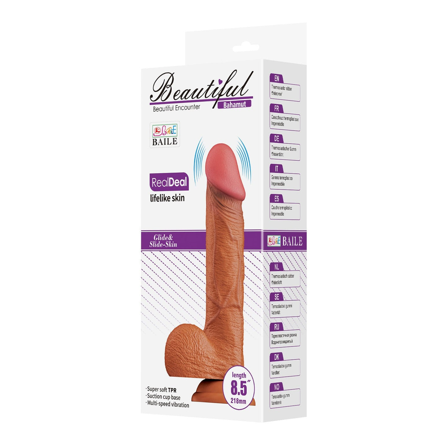 21,8 cm silikon titreşimli penis Bahamut alt görünüm Moonette