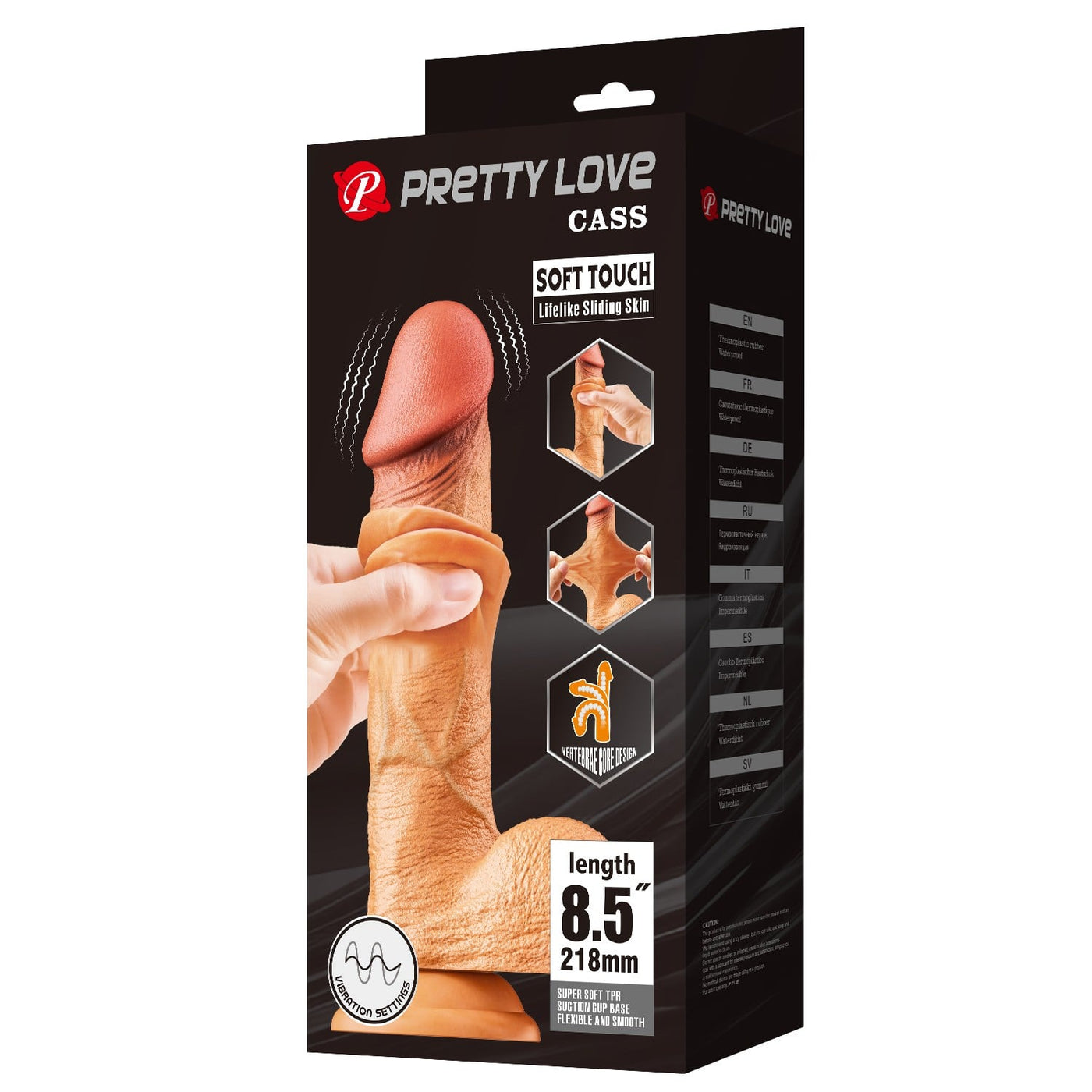 21,8 cm titreşimli dildo Cass ambalaj görünümü Moonette