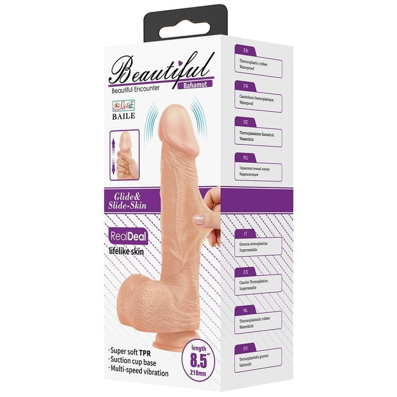 21,8 cm titreşimli dildo Bahamut yan görünüm belden Moonette